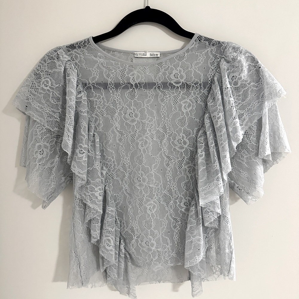 NWT Zara Women’s Lilac Lace Top, Size Small